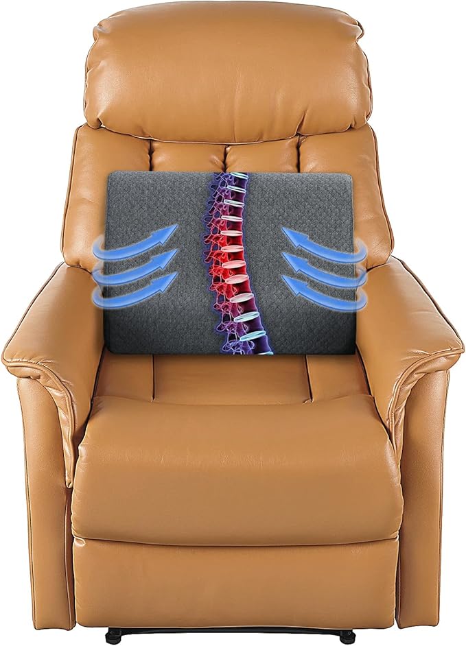 HOMBYS Lumbar Support Pillow for Recliner Chair, Memory Foam Back Support - Image 8