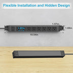 HHSOET Metal 360° Rotating Mountable Power Strip, 8 Outlet Gaming Table Mounted - Image 4
