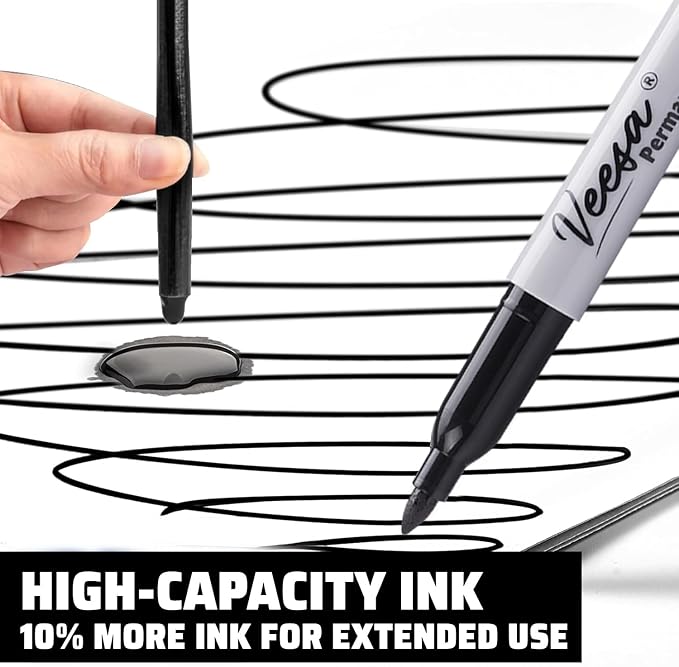36 Pack Permanent Markers Fine Tip, School & Home, Waterproof, Smear-Proof - Image 4