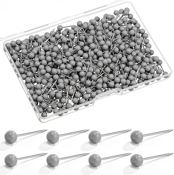 WILLBOND 500 Pack Map Push Pins Map Tacks Small Round Head Push Pins Thumb Tacks by Willbond+Technology+Limited