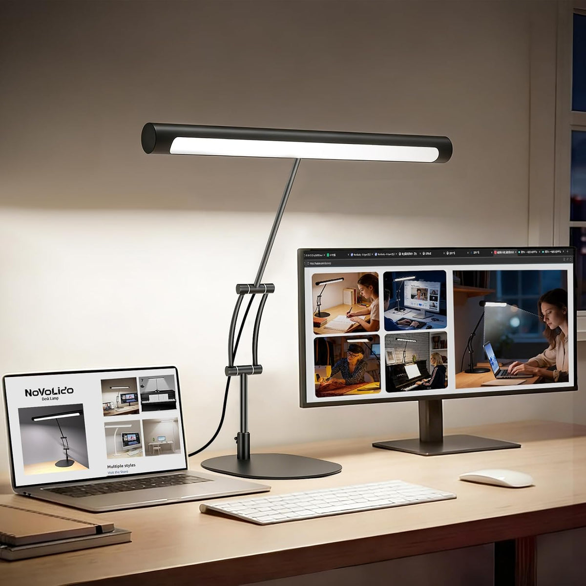 LED Desk Lamp for Home Office, Eye-Protecting Desk Light with Base，3 Color 10...