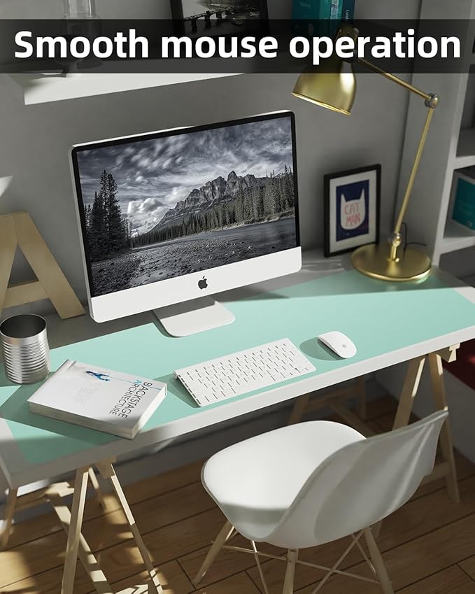 Leather Desk Pad Protector, Large Desk Mat, Mouse Pad, Non-Slip PU Leather Desk - Image 4