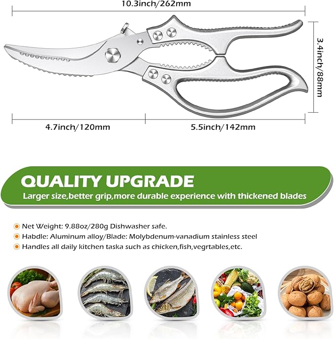 Aaeiirey Heavy Duty Poultry Shears – Luxury Kitchen Shears & Multipurpose - Image 2