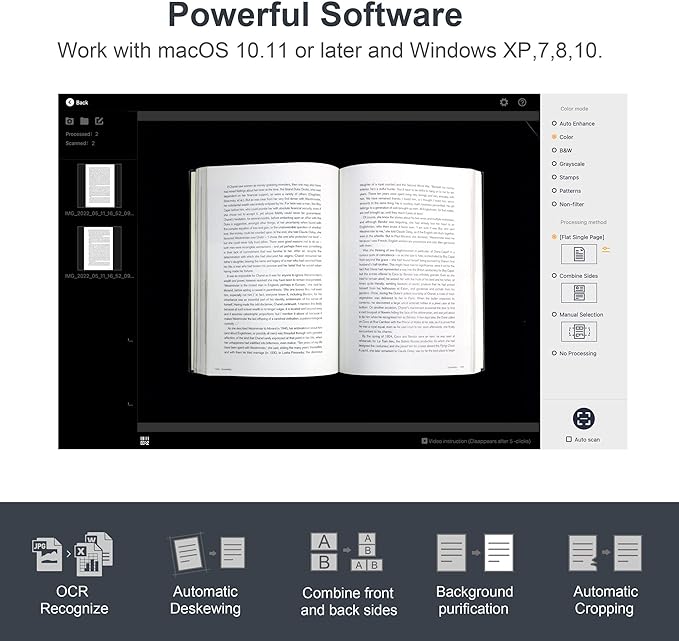 CZUR ET18 Pro Professional Document Scanner, 2nd Gen Auto-Flatten & Deskew Tech - Image 4