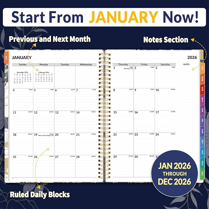 SUNEE 2026 Appointment Book, Quarter-Hourly, Weekly & Monthly - Image 3