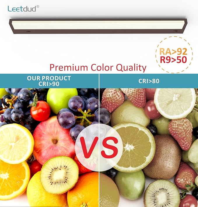 Leetdud LED Under Cabinet Lighting Hardwired or Plug in, 32 Inch 16W, Dimmable - Image 8