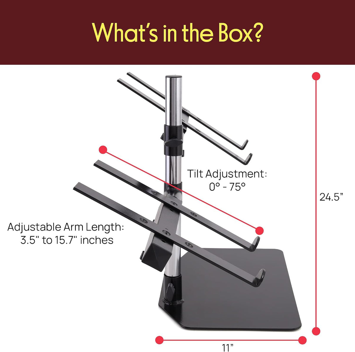 Pyle Portable Dual Laptop Stand – Standing Table Holder with Bracket Arms,Adj...