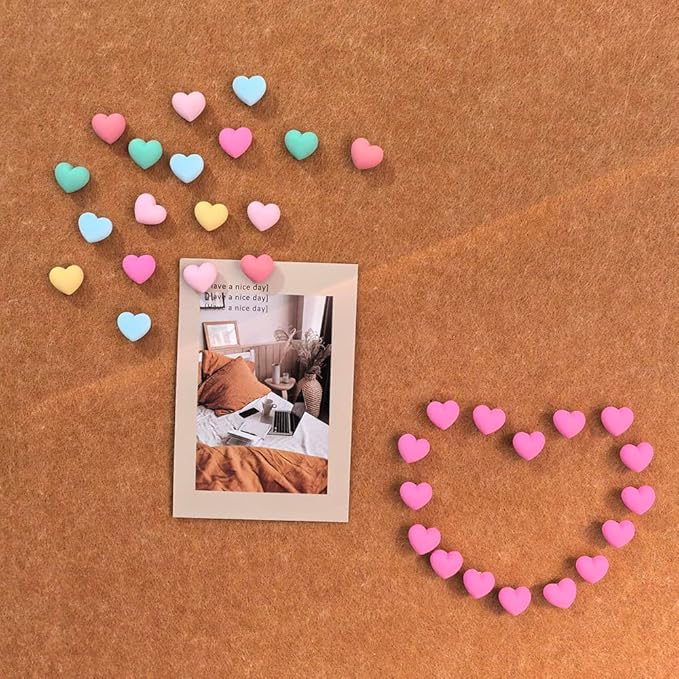 Aoxsie 28pcs Decorative Cute Push Pins Multicolored Heart Thumbtacks Thumb - Image 4