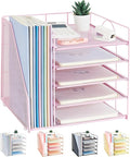 LEKETREE Desk Organizers and Accessories, 5-Tier Paper Letter Tray Organizer by RefinedOfficeEasyManagemen