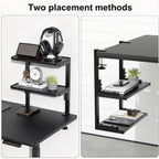 spacrea 2 tier clamp on desk shelf, side view