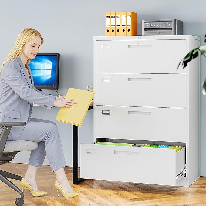 AFAIF 4 Drawer File Cabinets for Home Office, Metal Filing Cabinet - Image 2