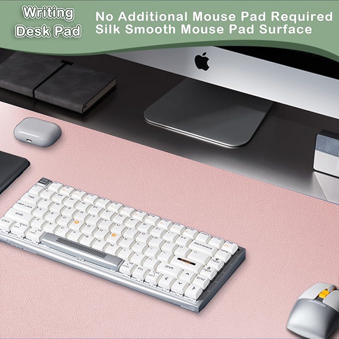 Boutilon Leather Desk Pad Protector, Non-Slip Mouse Pad, Laptop Desk Pad - Image 5