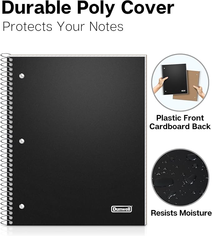 Dunwell Graph Paper Notebook 8.5 x 11 Plastic Cover, 100 Sheets, 4x4 Squares - Image 4