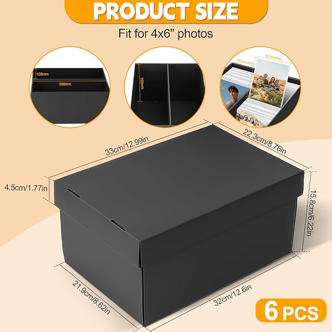 REAQUE 6 Pack Photo Storage Boxes - Image 2