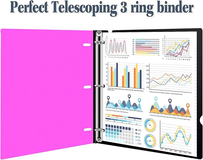 INFUN Telescoping 3 Ring Binder, Portable Plastic 0.75 inch 3 Ring Binder - Image 4