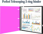 INFUN Telescoping 3 Ring Binder, Portable Plastic 0.75 inch 3 Ring Binder - Image 4