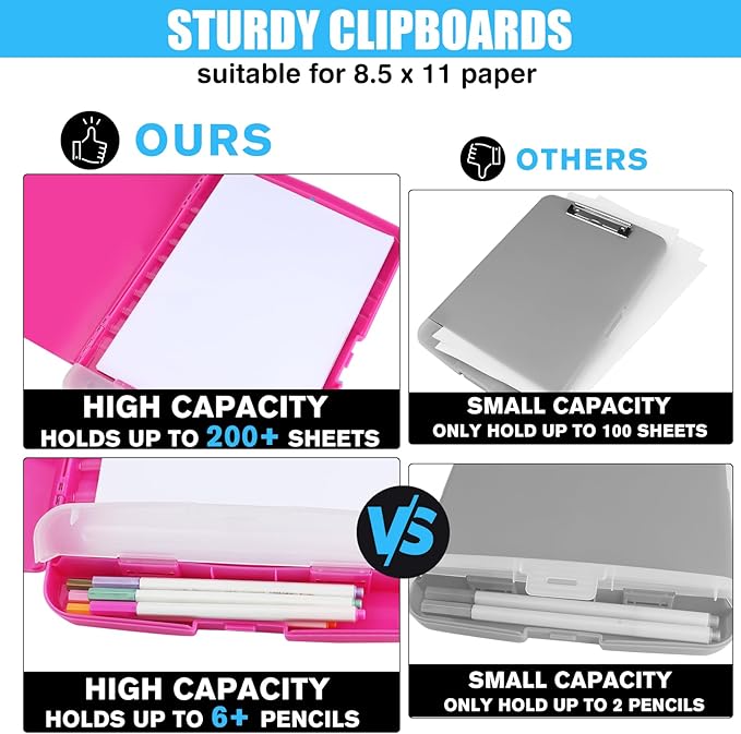 Plastic Clipboard with Storage, A4 Nursing Clipboard Folder with Pen Holder - Image 4
