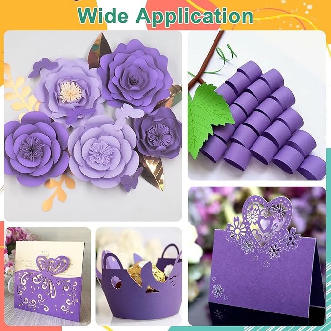 OcePor 100 Sheets Purple Cardstock Paper, Colored Printer Paper 8.5 x 11 - Image 7