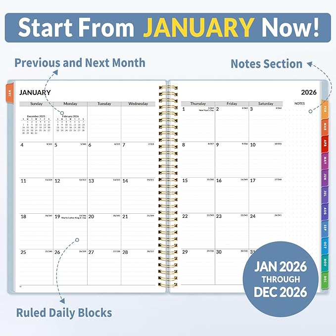 SUNEE 2026 Appointment Book, Quarter-Hourly, Weekly & Monthly - Image 3