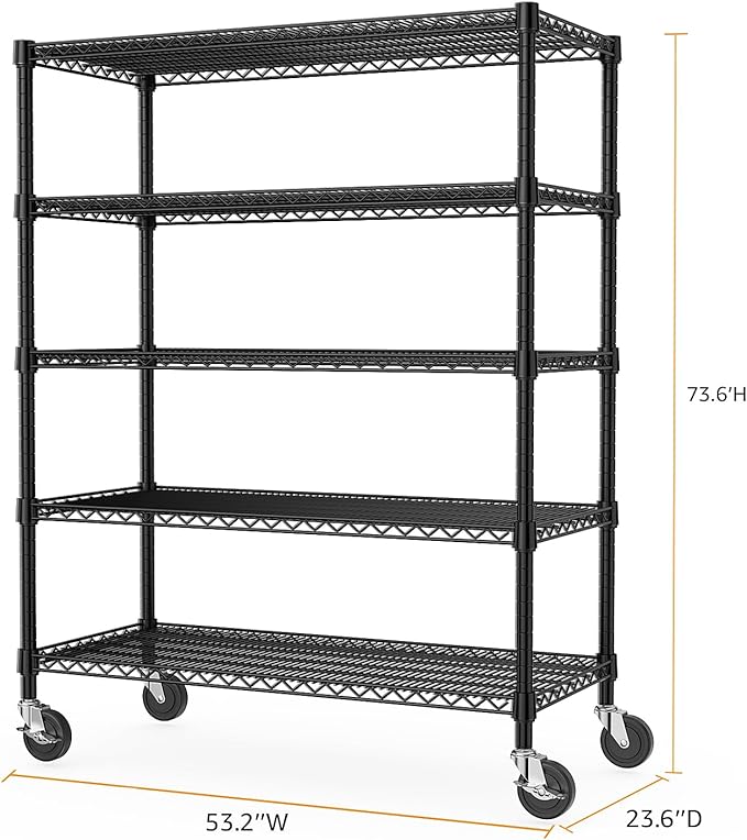 M MZG Garage Shelving 5 Tier Industrial Metal Shelving Units - Image 3
