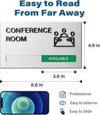Conference Room Door Signs for Office, Meeting In Progress Door Sign, In Use - Image 3