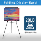 63 1/2'' Aluminum Flip Chart Easel Stand, Black,2 Pack | Presentation Easel with Adjustable Floor for Boardroom, Whiteboard, Paper Pads, Signage