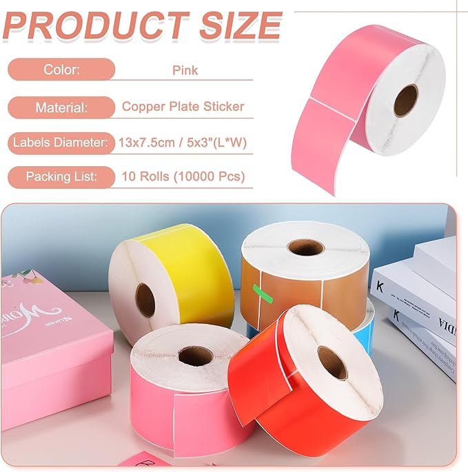 PATIKIL 1000Pcs Colored Coding Labels Stickers, 5x3 Inch Rectangle Inventory - Image 2