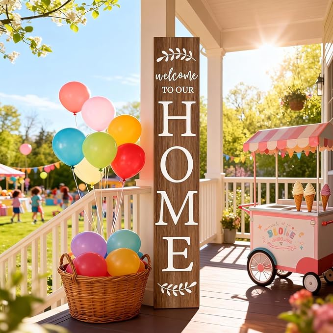 Welcome Sign for Front Porch, Farmhouse Vertical Outdoor Porch Decorations for - Image 4