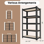 WORKPRO House 5-Tier Shelving Unit, 3000lbs Adjustable Storage Shelves - Image 2