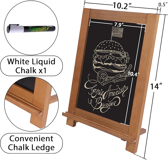 Newzealkids Tabletop Chalkboard Signs 10.2"x14" Magnetic Small Chalkboard Sign - Image 3