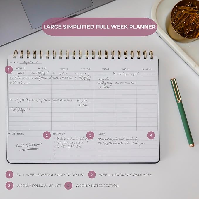Merely Home | Durable & Sleek | Undated Daily and Weekly Planner | 8.25" x - Image 3
