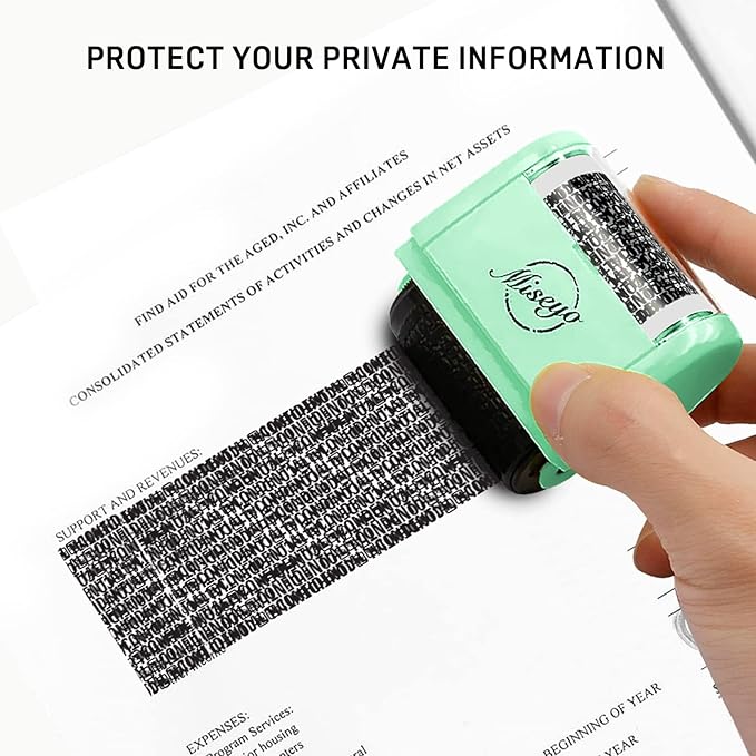 Miseyo Wide Identity Theft Protection Roller Stamp Set - Image 4