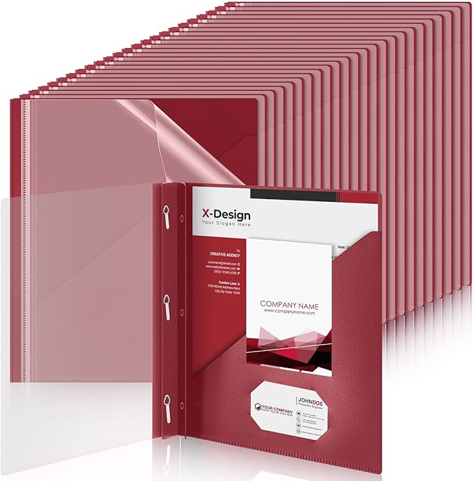 Teling 48 Pcs Clear Front Report Covers by Teling