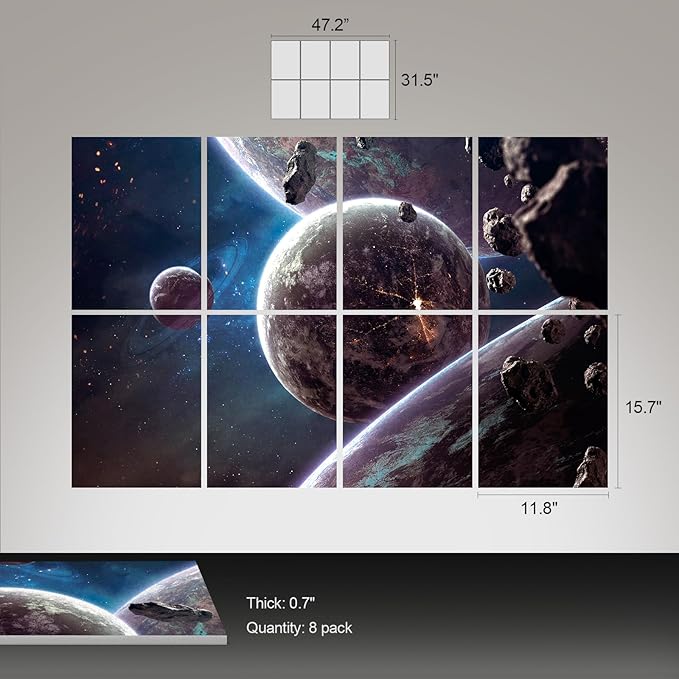 UMIACOUSTICS 8 Pcs 0.7Inch Thick Art Acoustic Panels, Total 47.2” x 31.5” - Image 3