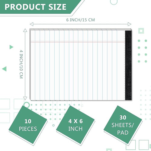 10 Pads Legal Pads 4x6 Inch Lined Ruled Perforated Writing Pad Small Notepads - Image 2