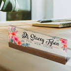 Artblox Personalized Office Desk Name Plate and Business Card Holder | Clear - Image 2