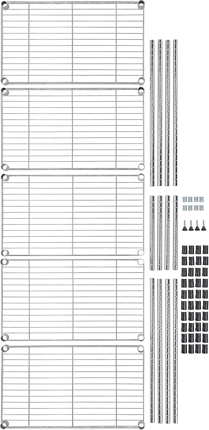 Amazon Basics 5-Shelf Adjustable, Storage Shelving Unit, Steel Organizer Wire - Image 9