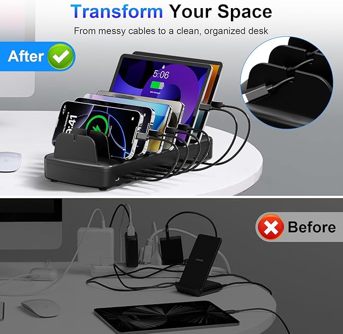 510W Fast Charging Station for Multiple Devices, 10 Port USB C Charger Station - Image 5