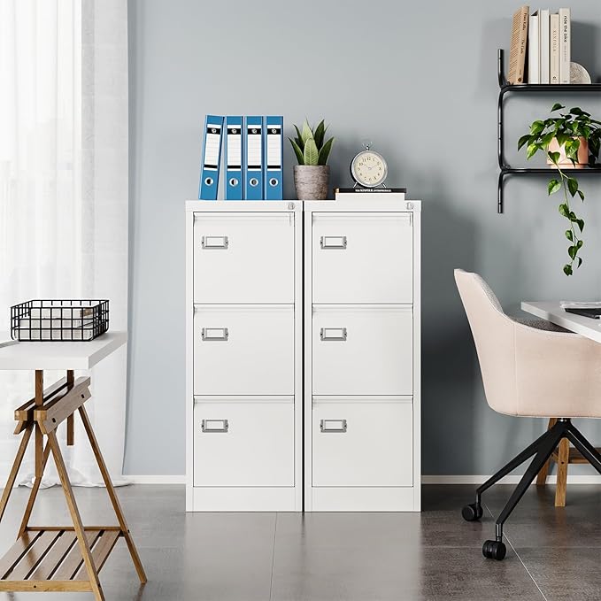 MIIIKO 3 Drawer File Cabinet, Home Office File Folders Storage Cabinet - Image 6