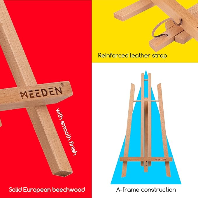 MEEDEN Table Easel Stand for Display: 3 Pack 20 Inch Art Beech Wooden Tabletop - Image 3