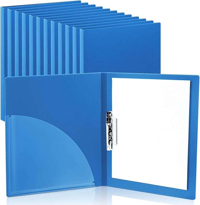 Teling 12 Pack Punchless Clamp Binder Folder 8.5 x 11 Inch Ringless Binder Holds by Teling