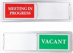 Meeting in Progress or Vacant Door Sign, Sliding Status Indicator Sign by AMAZINGSUN