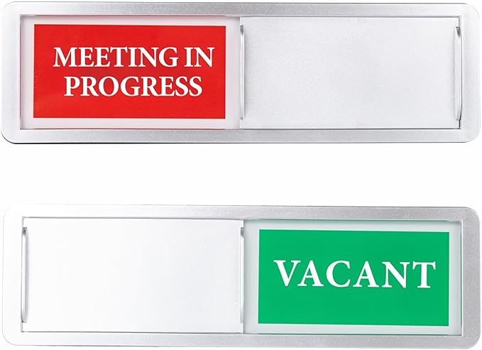 Meeting in Progress or Vacant Door Sign, Sliding Status Indicator Sign by AMAZINGSUN