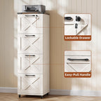 vabches vertical farmhouse locking rolling file cabinet, office, side view