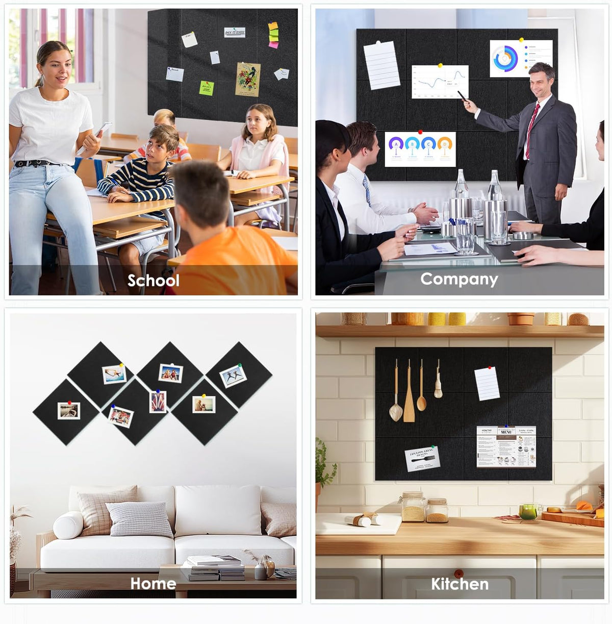 Large Cork Board for Walls 48"x36" |Cork Board Alternative| 12 Pack...
