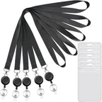 YOUOWO 5 Pack Black Lanyards by YOUOWO
