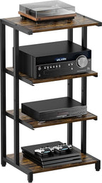 Ardier 4-Tier Wooden Media Stand, AV Media Stand Corner Shelf by Ardier