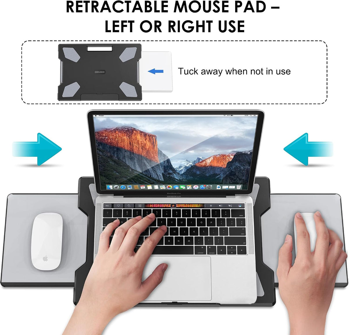Laptop Lap Desk for Bed & Couch, Portable Laptop Lap Pad with Retractable...