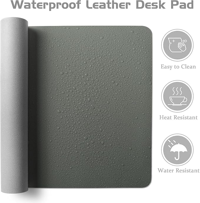 Aothia Leather Desk Pad Protector, Office Desk Mat, Large Mouse Pad, Laptop - Image 2