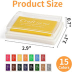 NIUBIER 15 Colors Craft Ink Pads, Washable Finger Stamp Pad - Image 2